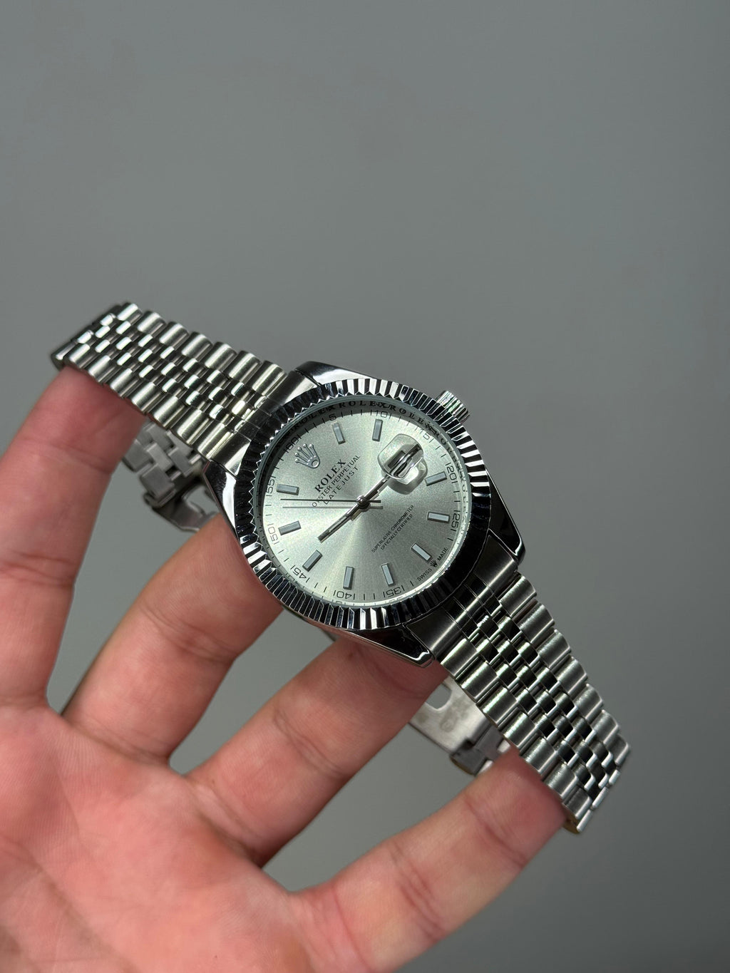 Rolex Date just بضهر شفاف وحركة عقارب اتوماتيك - Ahmed Store