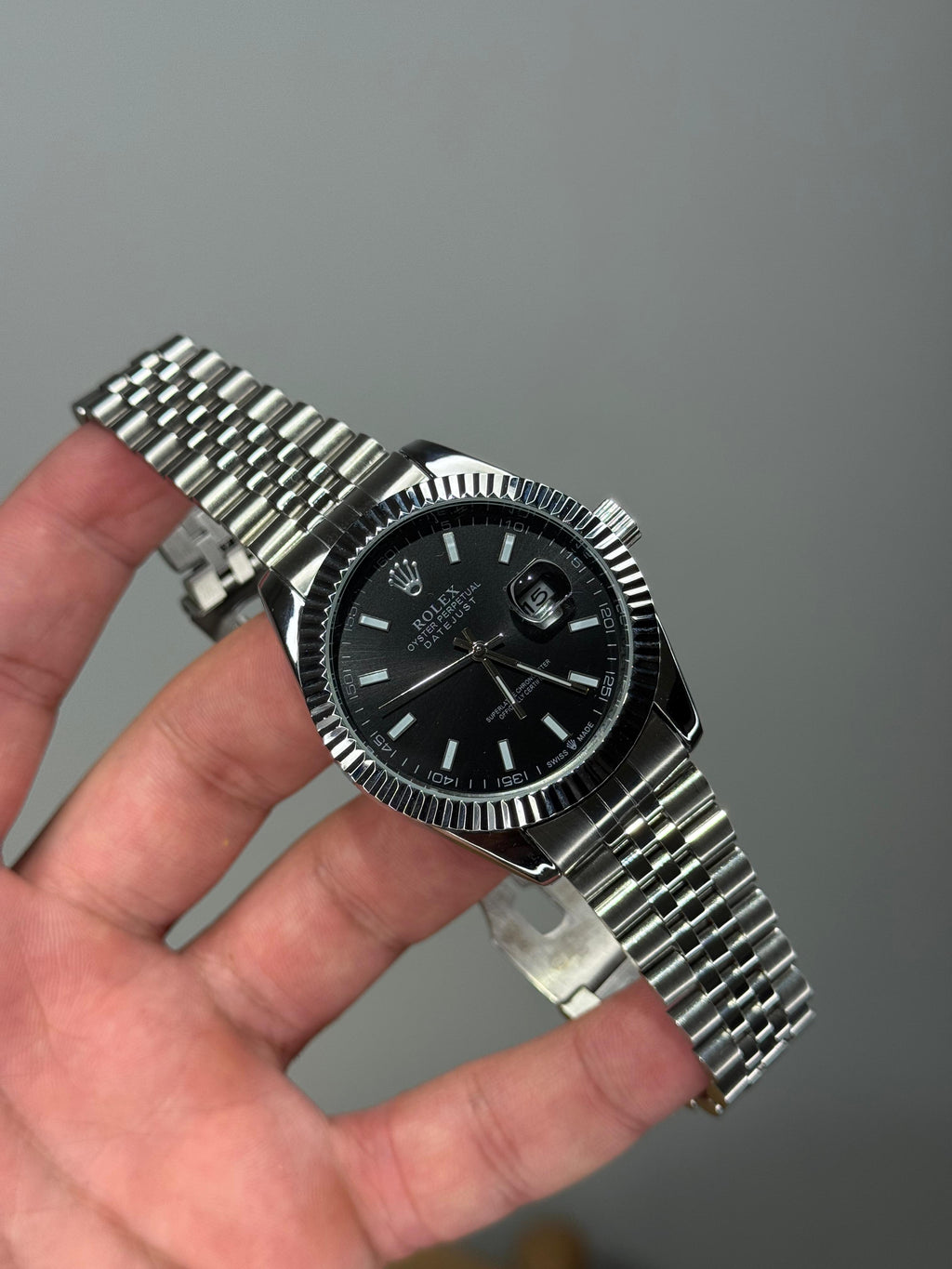 Rolex Date just بضهر شفاف وحركة عقارب اتوماتيك - Ahmed Store