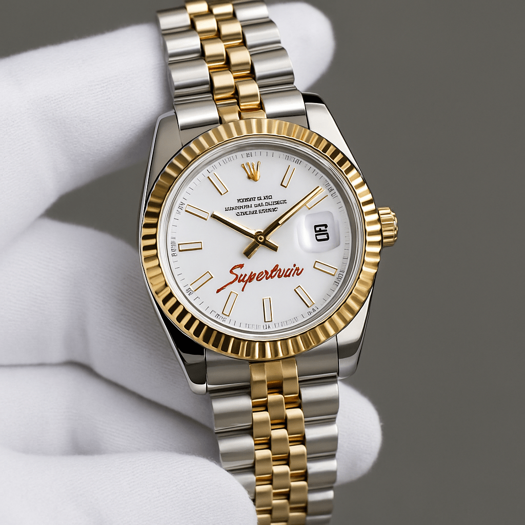 Rolex Datejust 41 Yellow Rolesor White Dial Jubilee Bracelet Fluted Bezel - Ahmed Store Main image