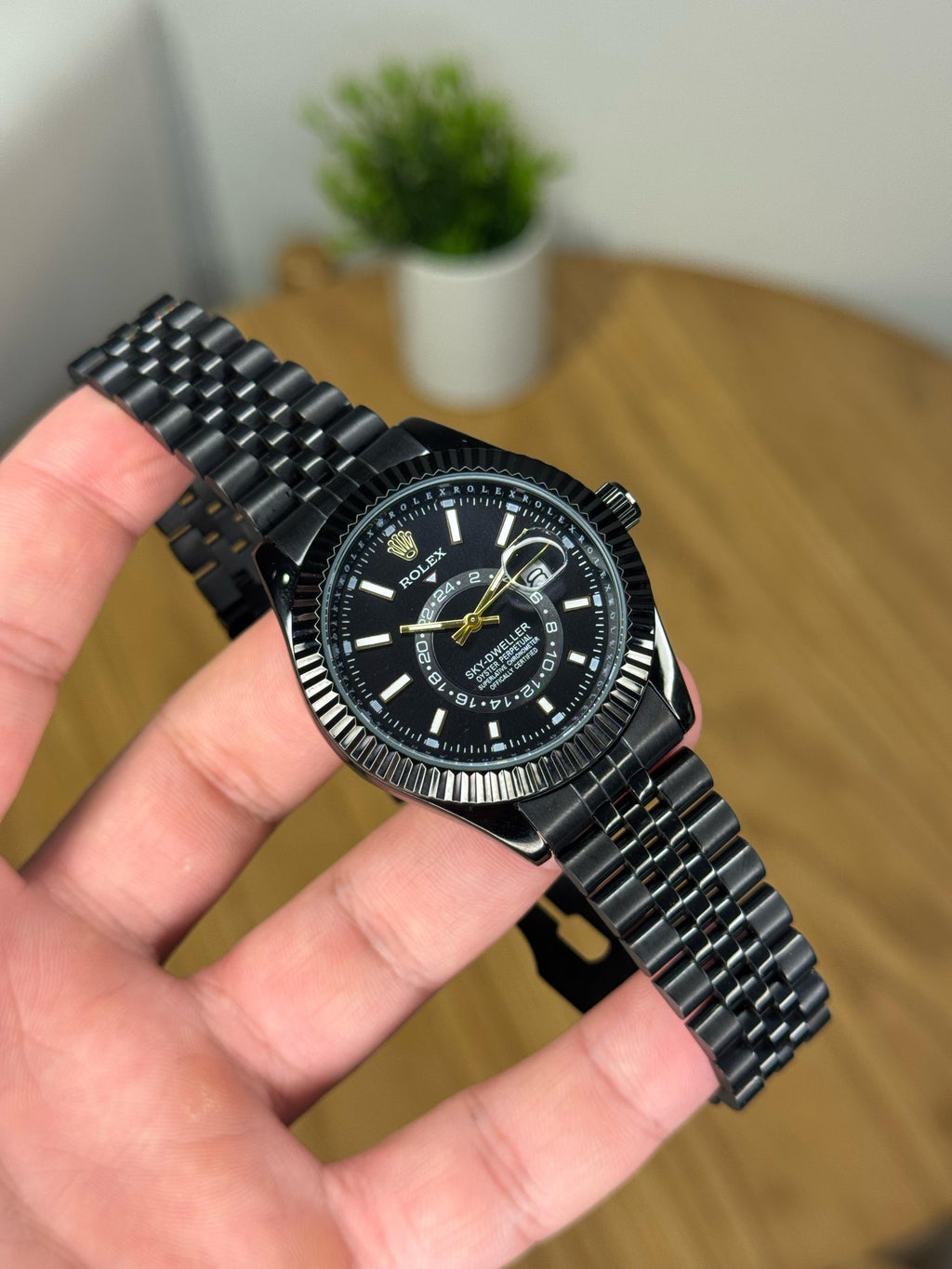 Rolex Sky dewller وحركة عقرب مثل اتوماتيك بضهر شفاف - Ahmed Store